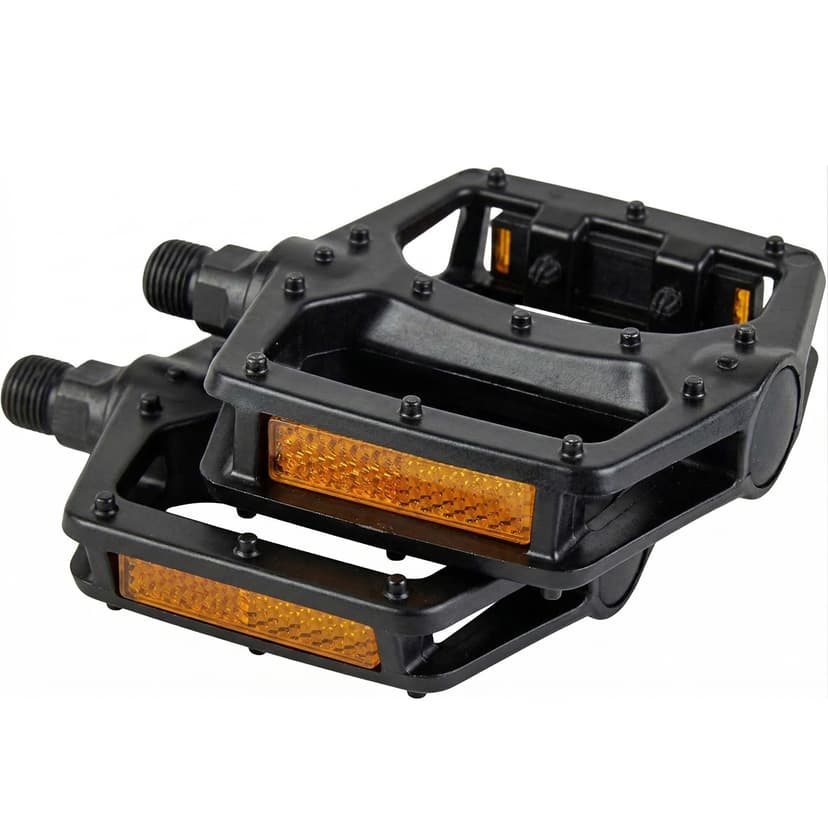 9/16'' Bike Pedals, Wide 4.53'' Platform Flat Pedals with Anti-Slip Pins & Reflectors, Aluminum & Nylon MTB Pedals with Smooth Bearing for Mountain, Road, BMX, Commuter Bikes