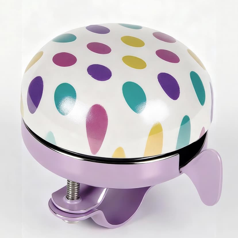 RidingRush Kids Bike Bell Colorful Bike Bell for Kids – Cute Polka Dot Bicycle Bell for Girls, Toddler Scooter Bell with Loud Ring Sound, Vintage Bell for Child Bike Handlebar