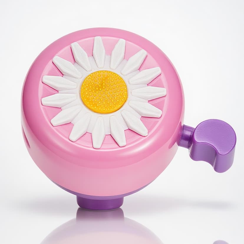 RidingRush Pink Bike Bell for Kids – Cute Daisy Design, Clear Sound, Great for Girls Bikes, Scooters, and More, Easy to Install