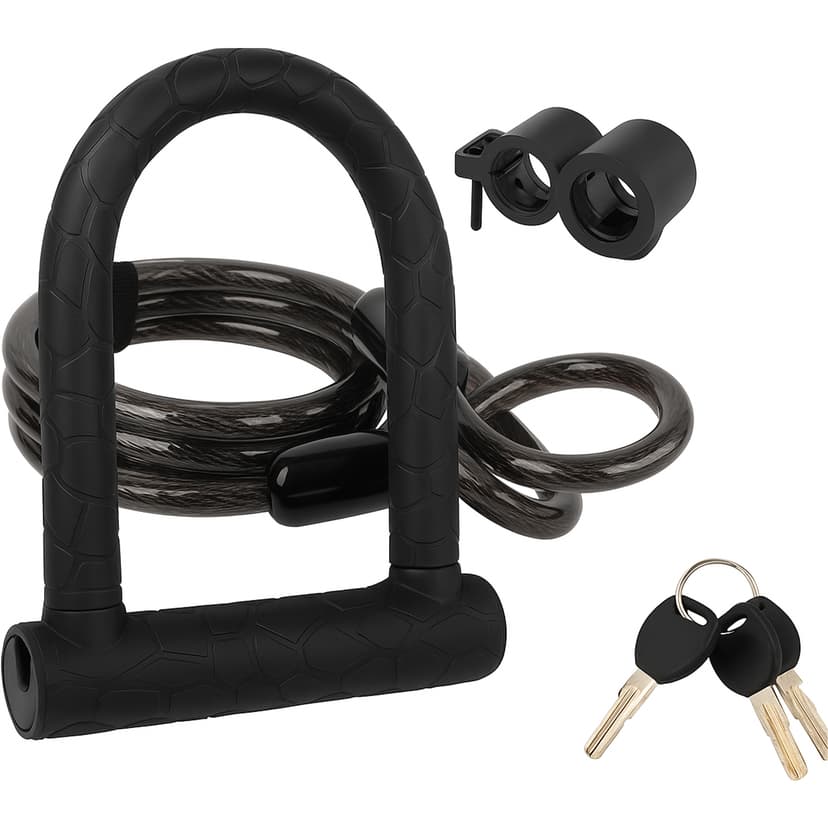 RidingRush Bike U Lock– Heavy Duty Key Lock for Bicycle, E-Scooter, E-Bike, Secure U-Lock for Adults and Commuters, Ideal for Urban Parking, Anti-Theft Protection, Weatherproof, Portable & Easy to Use