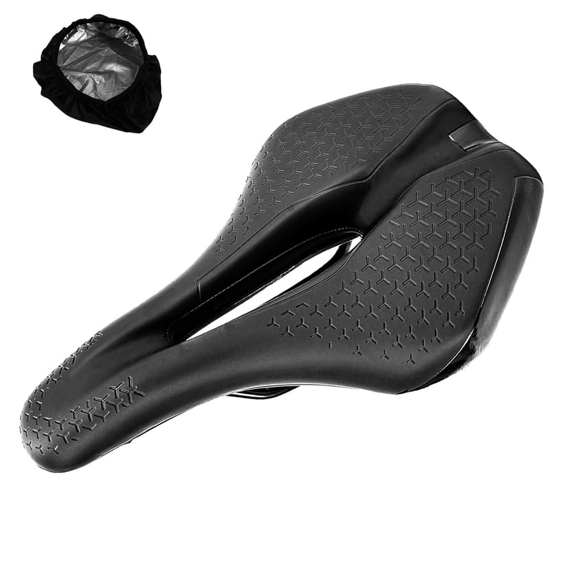 RidingRush Mountain Bike Seat, Comfortable Bicycle Saddle for Men & Women, Ergonomic Hollow MTB Bike Seat with Padding, Shock Absorbing Road Bike Saddle, Compatible with E-Bike & Hybrid