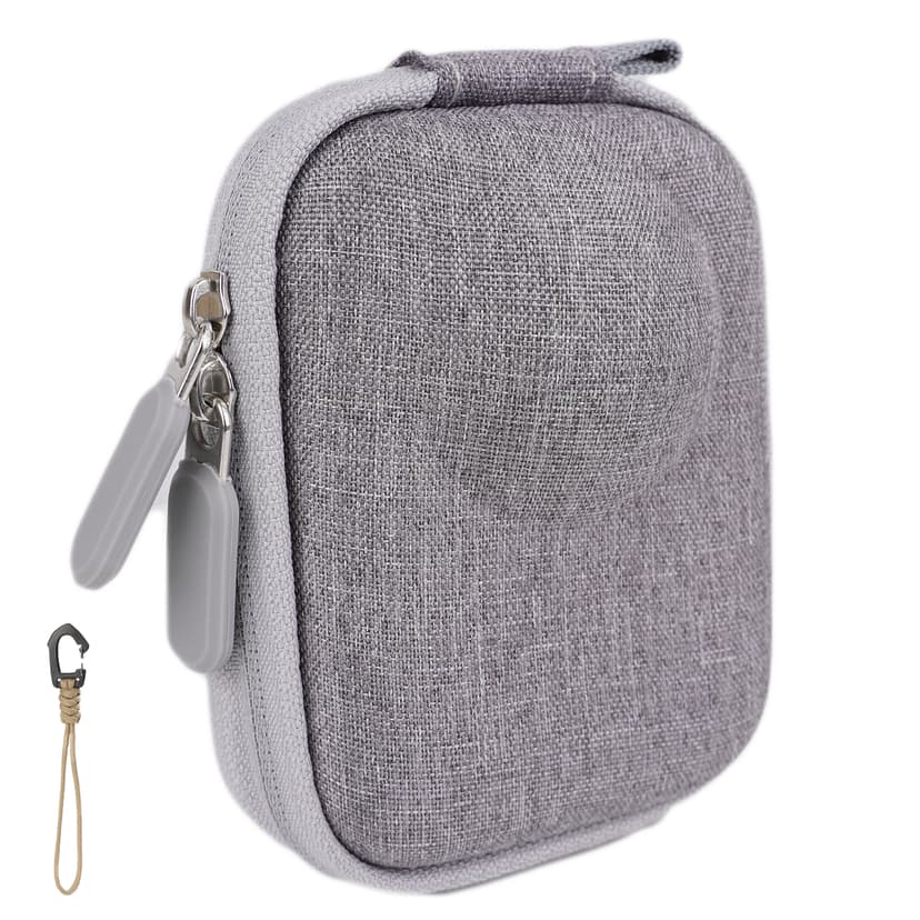 RidingRush Case Compatible with DJI Osmo 360 Compact Camera, EVA Hard Shell Travel Storage Pouch with Soft Lining, Full Zip Carry Bag with Carabiner, Grey