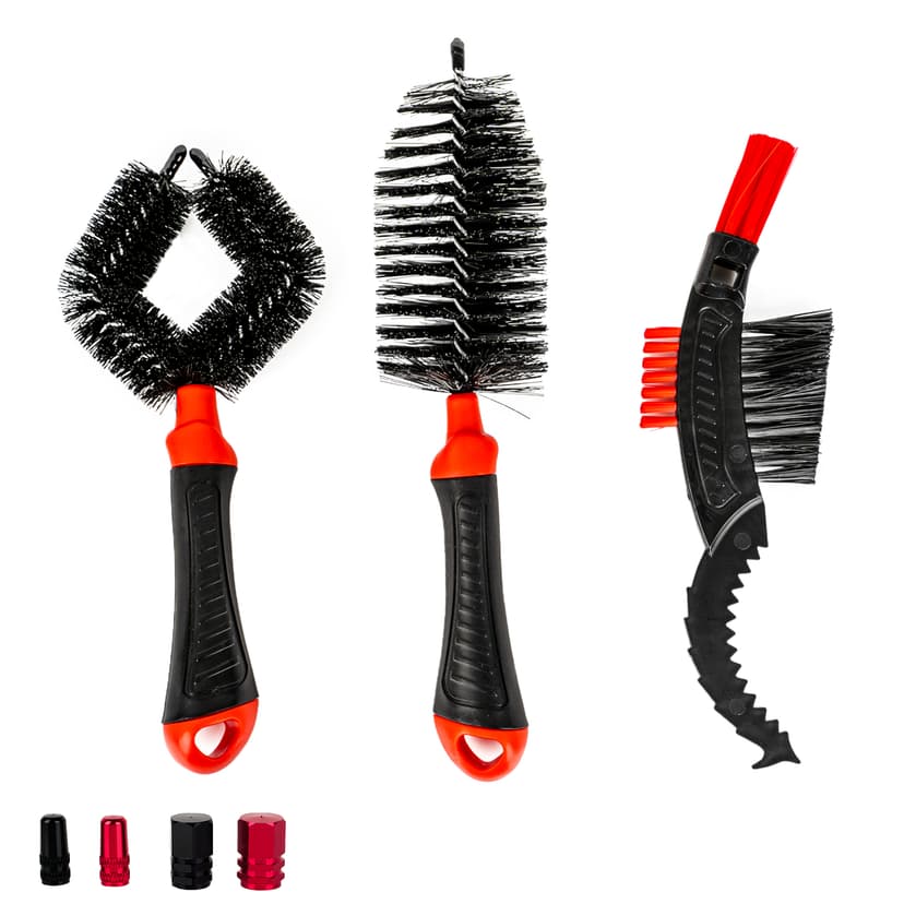 RidingRush Bicycle Chain Cleaning Kit – Bike Drivetrain Cleaner Set with 4-Sided Chain Brush, Gear Cleaning Tools & Chain Scrubber for MTB, Road & City Bikes