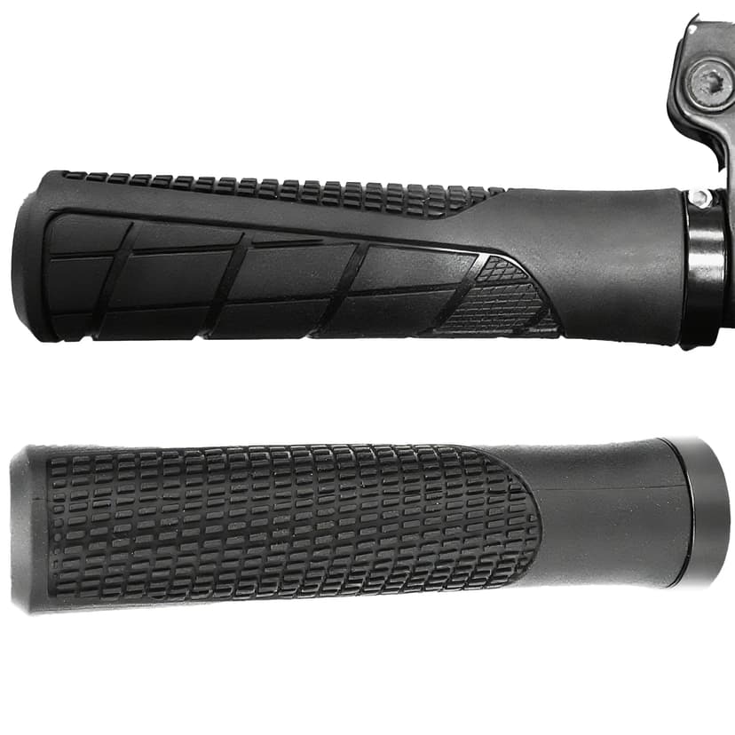 RidingRush Black Bike Grips – Non-Slip Bicycle Handlebar Grips for Mountain Bike, BMX, Cruiser & Kids Bike – Comfortable Soft Rubber Cycling Handle Grips