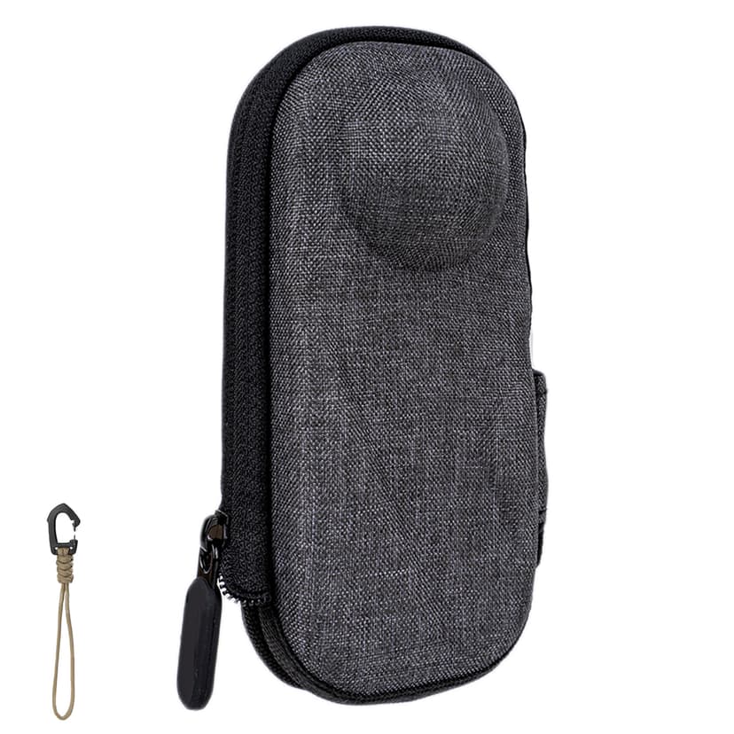 RidingRush 360 X4 and X5 Half Cover Carry Sleeve for Insta, Soft Fabric Protective Camera Pouch, Quick Slip-On Case Compatible with Selfie Stick, Light Gray, 1 Pack