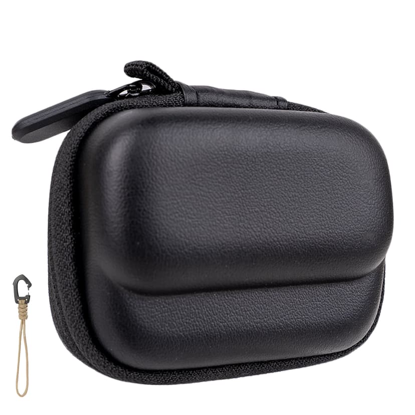 RidingRush 360 GO 3 / GO 3S Hard Shell Protective Case for Insta, Compact PU Travel Case with Zipper and Carabiner, Black