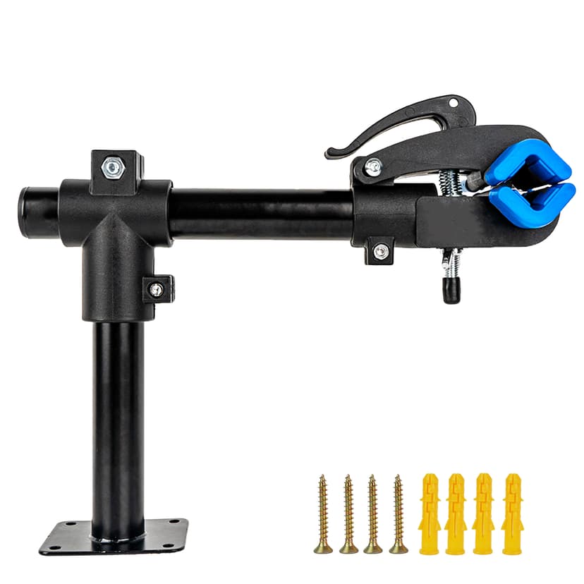 RidingRush Bike Work Stand – Heavy-Duty Floor Mounted Bicycle Repair Rack with Adjustable Clamp – Rotatable Bike Maintenance Stand for Home & Garage Use