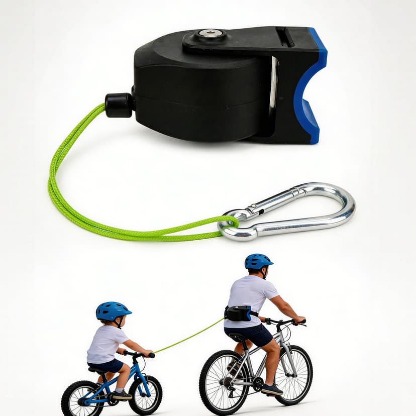 RidingRush Bike Tow Strap, Kids Bicycle Tow Rope for Mountain Bike, MTB Towing Strap with Carabiner & Storage Bag, Child Bike Towing Rope for Family Cycling Adventures