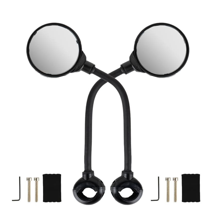 RidingRush Bike Mirrors for Handlebars, Adjustable Bicycle Rear View Mirror Set of 2, Wide Angle Convex Cycling Mirrors for Mountain Road E Bikes & Scooters, Fits 22.2mm Handlebars