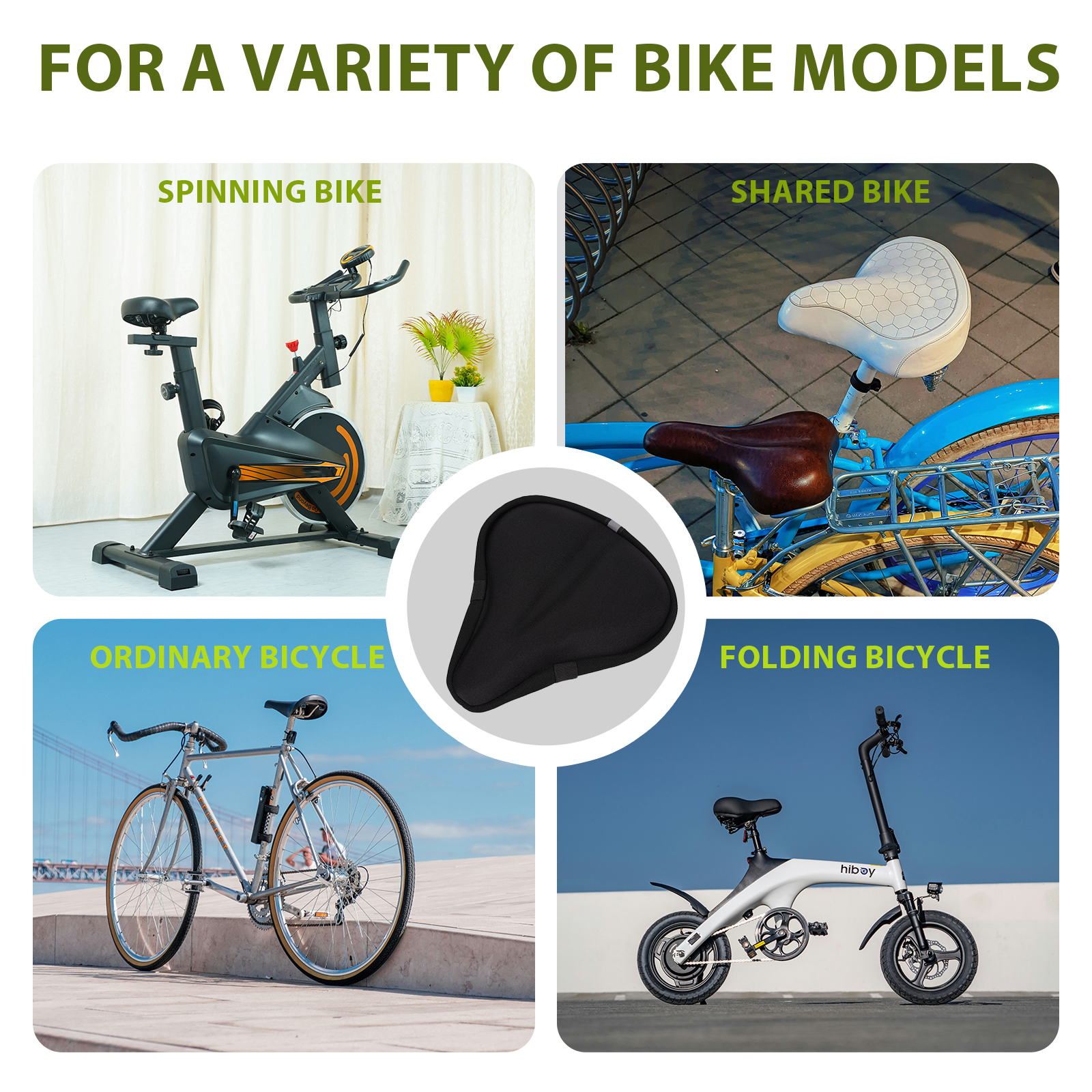 RidingRush Gel Bike Seat Cover – Soft Padded Bicycle Saddle Cushion with Anti-Slip Design & Drawstring Fit – Comfort Cycling Seat Pad for Road, Mountain & Exercise Bikes - Image 3