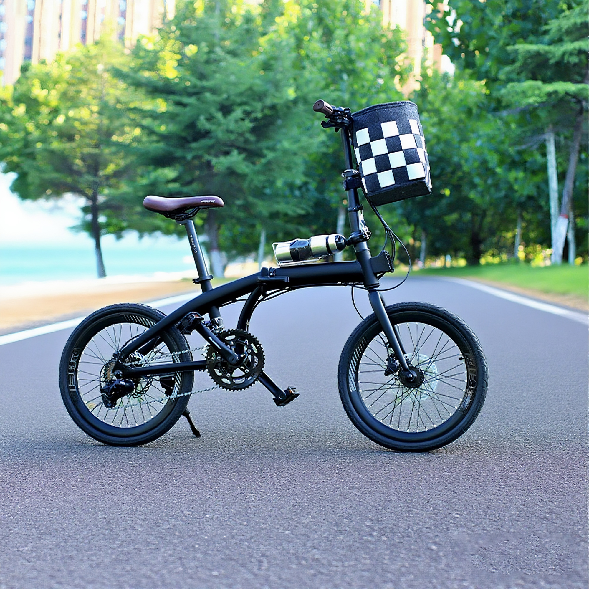 RidingRush Bike Basket Front for Bike, Woven Felt Bicycle Handlebar Basket for Adults, Detachable Storage Basket for Commuting, Shopping, Picnic, Daily Riding Accessories - Image 3