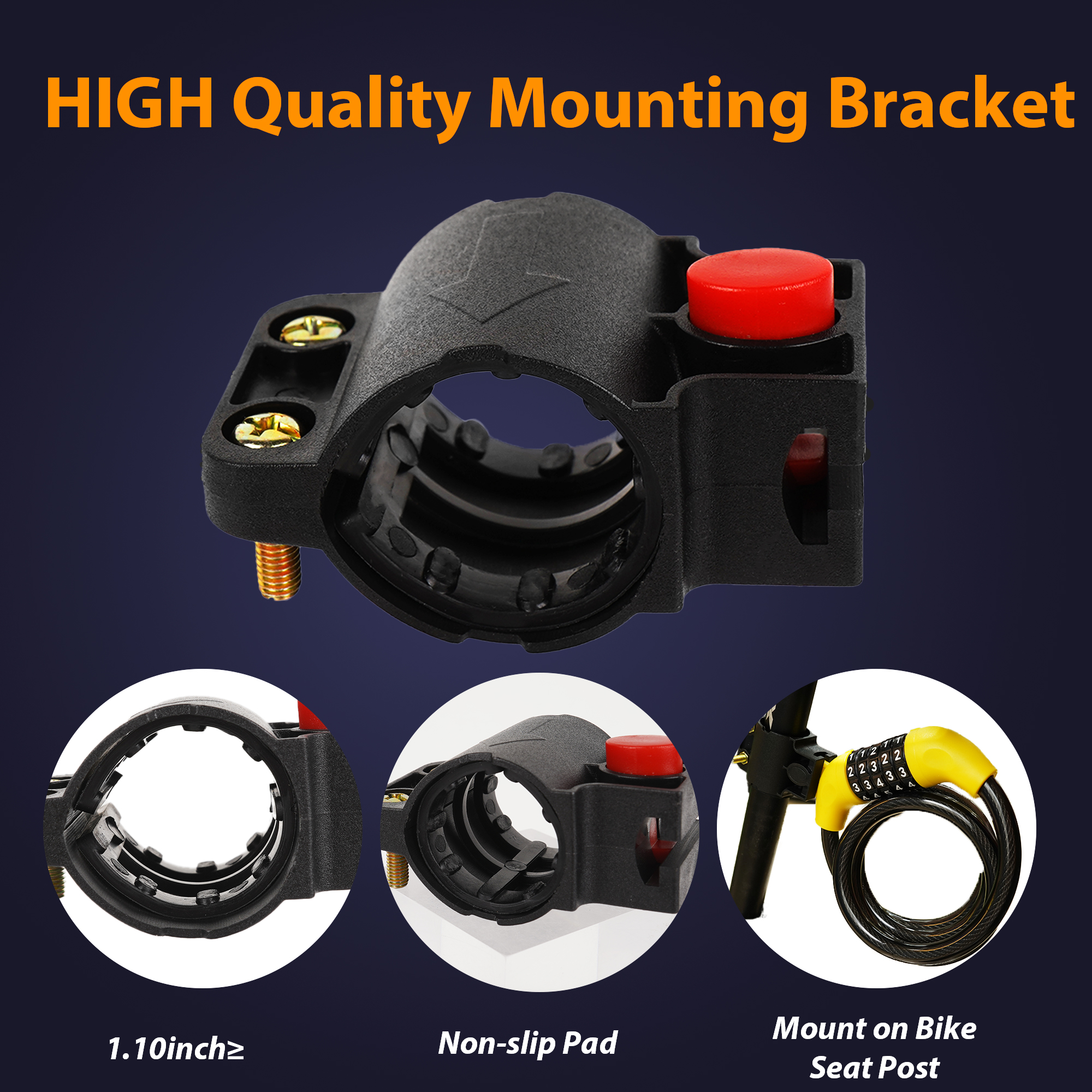 RidingRush 4-Digit Combination Bike Cable Lock, Portable Resettable Steel Cable, Yellow - Image 4