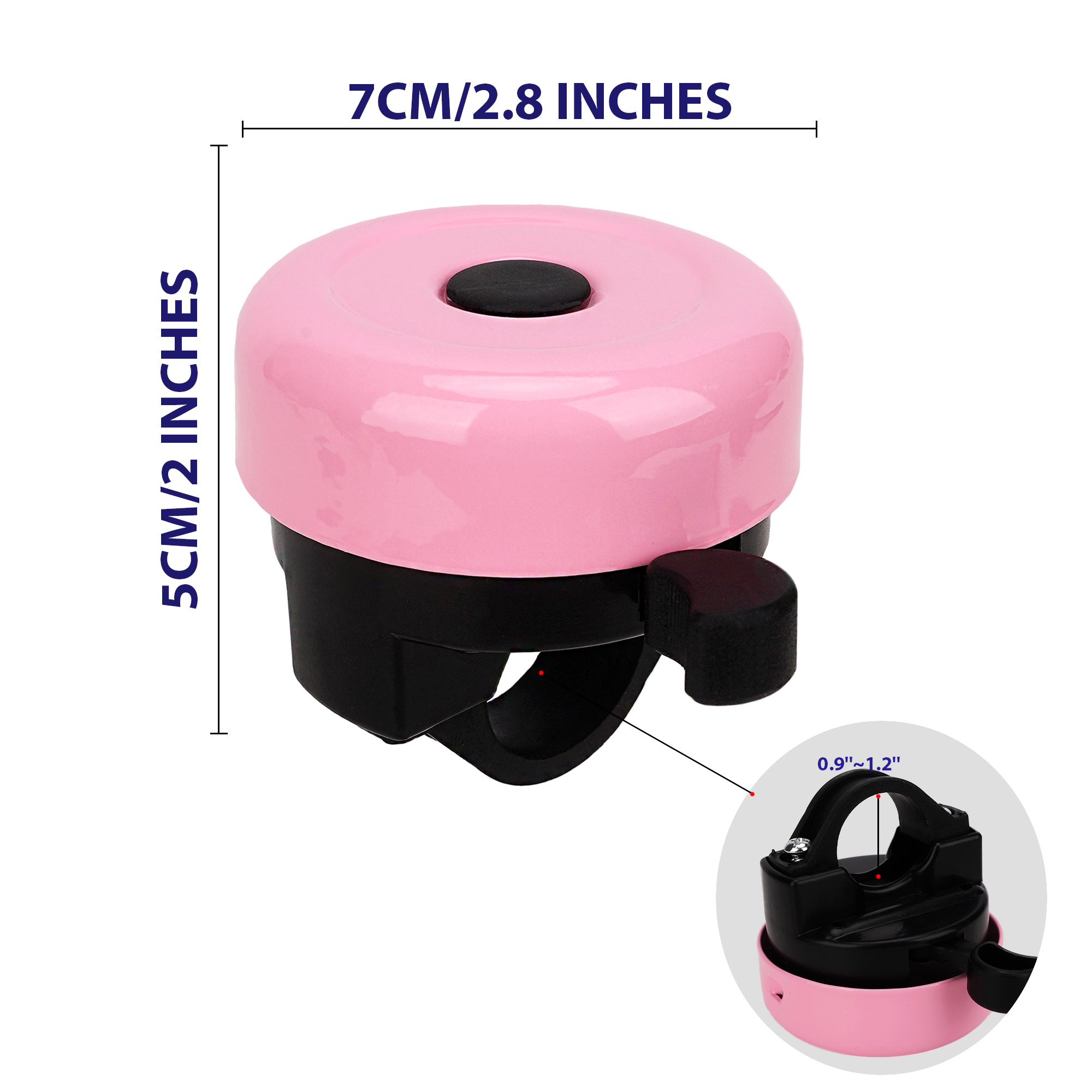 RidingRush Pink Bike Bell for Kids – Cute Bicycle Bell for Boys & Girls, Easy-to-Install Handlebar Bell for Kids' Bikes & Scooters, Loud Ring Sound, Pink - Image 4