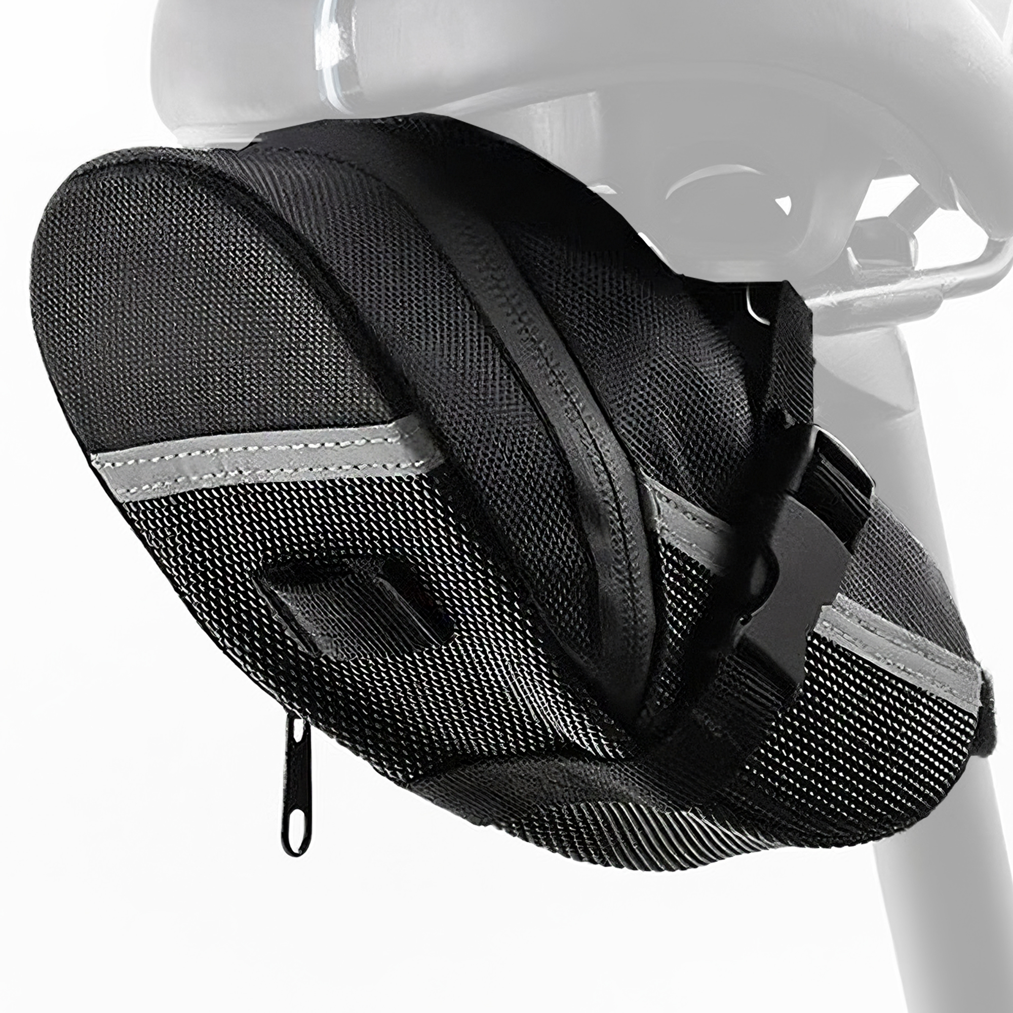 RidingRush Bike Bag Under Seat – Waterproof Bicycle Saddle Bag with Reflective Strip, Compact Under Seat Bike Pouch for Road & Mountain Bikes
