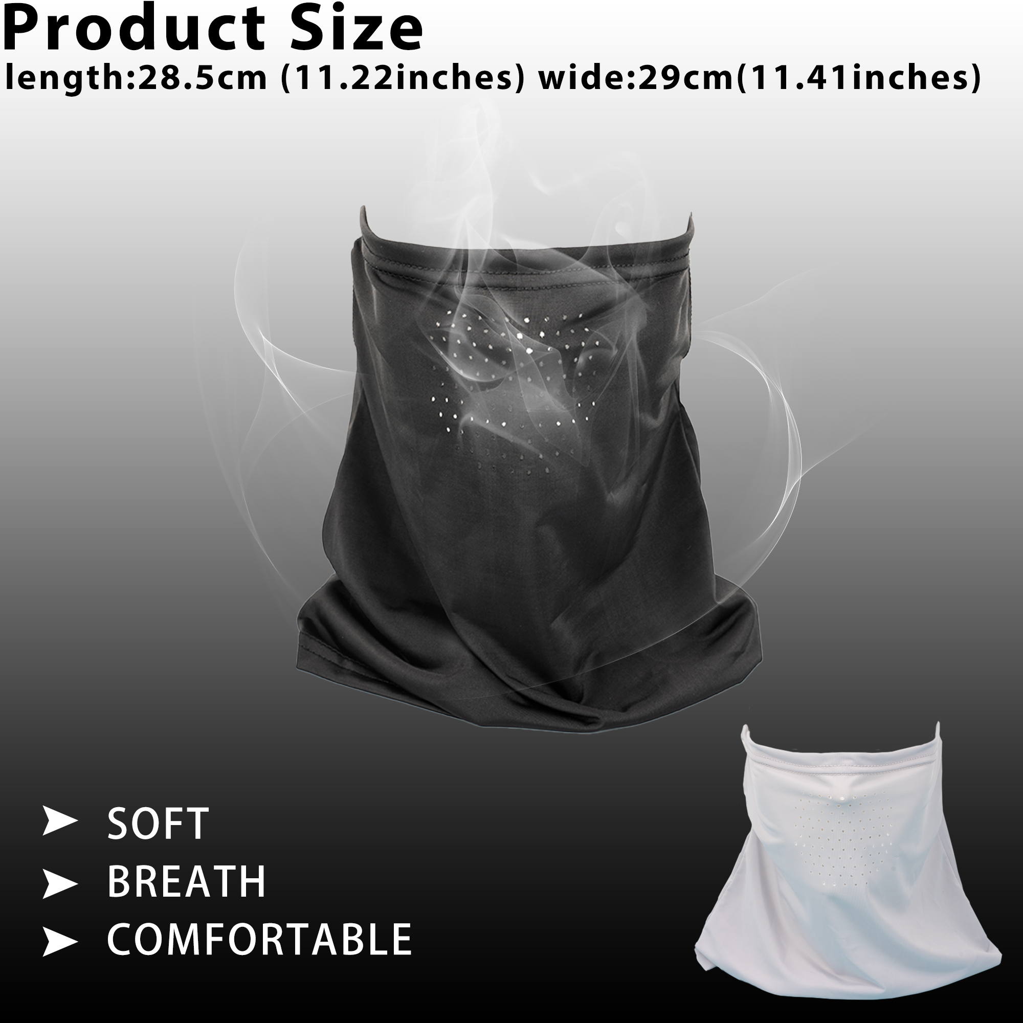 RidingRush Cooling Neck Gaiter Cooling 4 Pack, Breathable Face Cover for Cycling & Outdoor Sports, Sun/Dust/Wind Protection, Black/Dark Blue/Python Pattern/Light Gray for Men & Women - Image 5