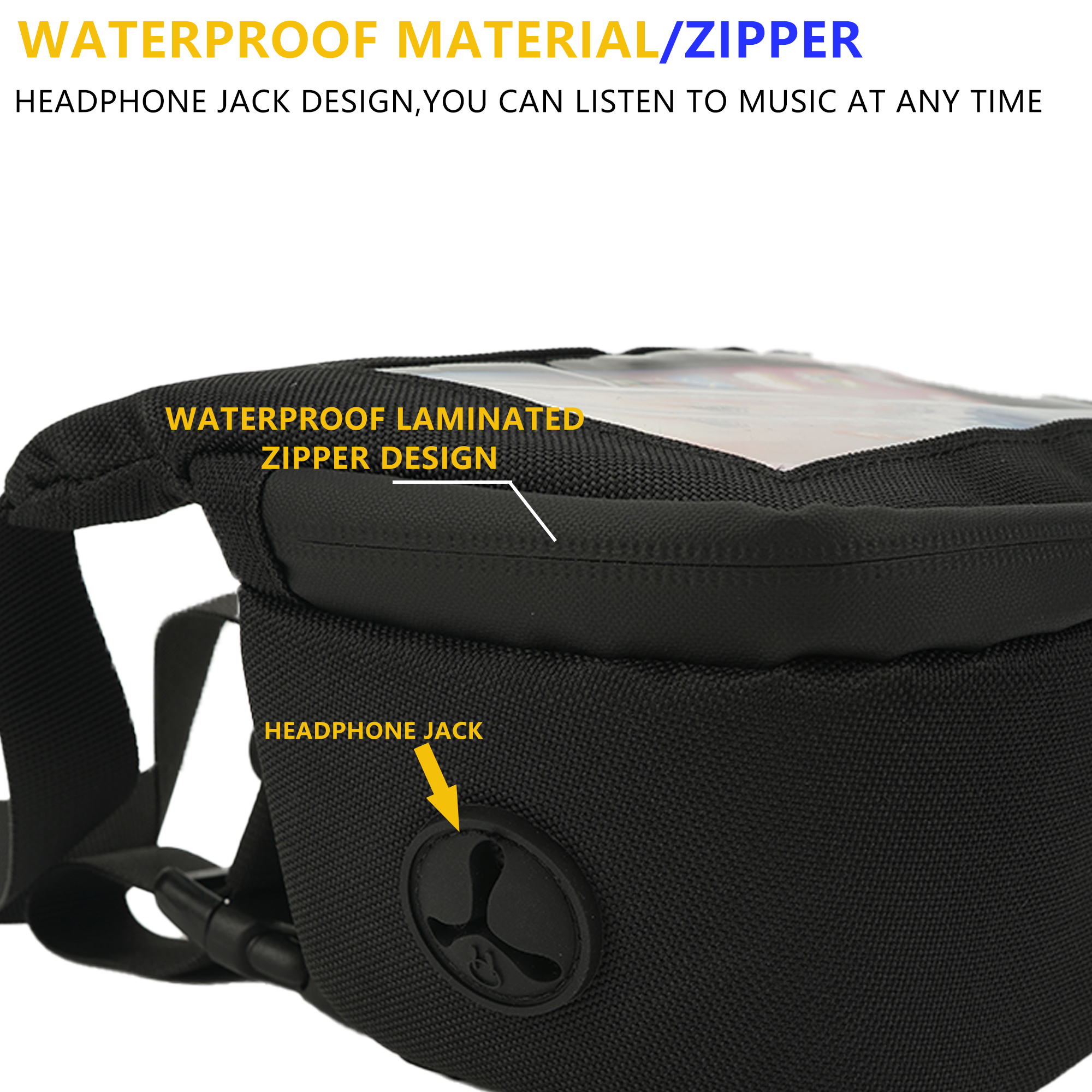 RidingRush Bike Handlebar Bag – Waterproof Bicycle Handlebar Bag with Sensitive TPU Touchscreen Phone Holder, Front Frame Pouch for Road & Mountain Bikes, Large Capacity Cycling Storage Bag - Image 5