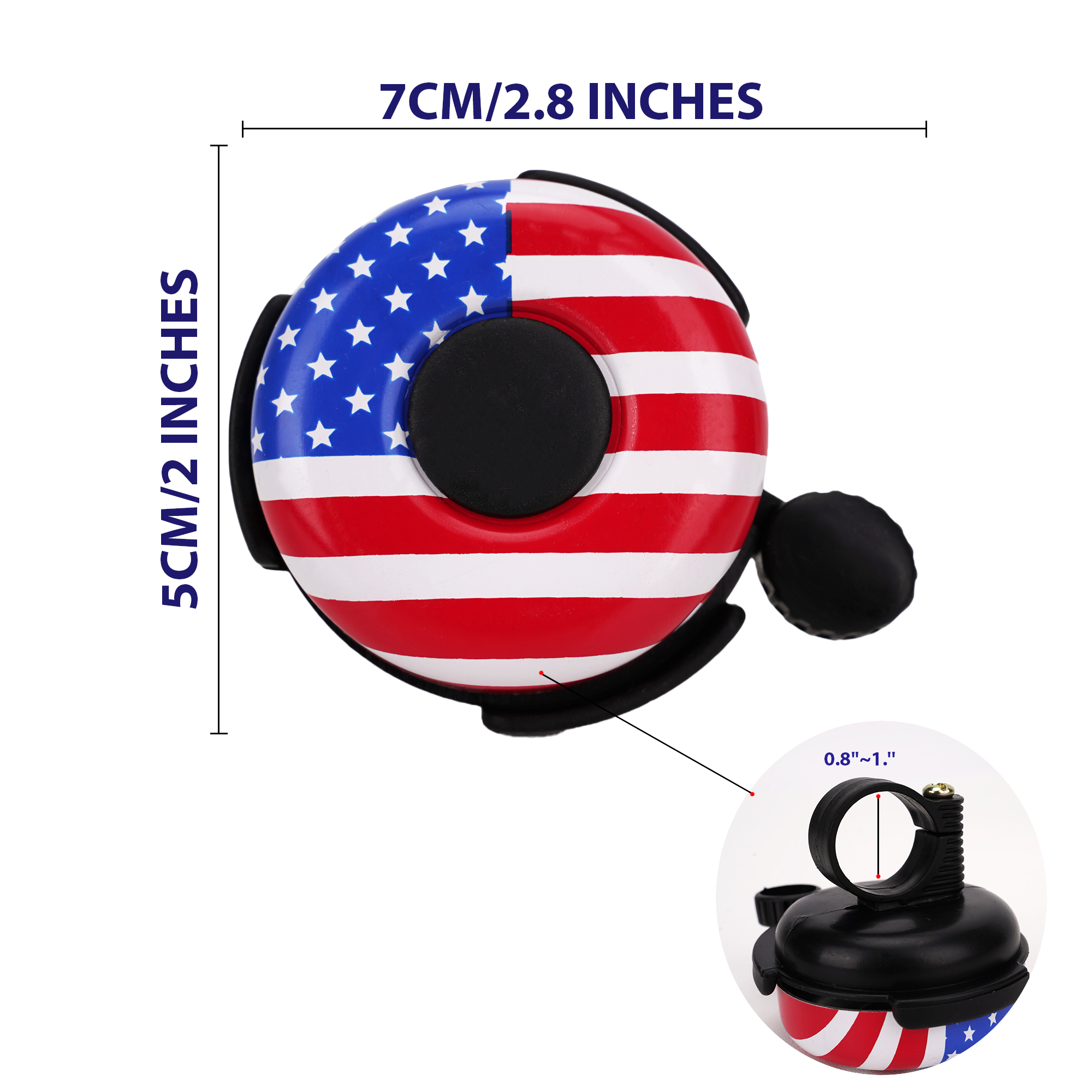 RidingRush Kids Bike Bell – Loud Clear Sound Bicycle Bell for Boys and Girls, American Flag Design, Easy Handlebar Mount for Toddler, BMX, and Cruiser Bikes - Image 5