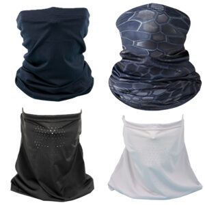 RidingRush Cooling Neck Gaiter Cooling 4 Pack, Breathable Face Cover for Cycling & Outdoor Sports, Sun/Dust/Wind Protection, Black/Dark Blue/Python Pattern/Light Gray for Men & Women
