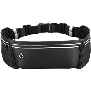 RidingRush Running Belt for Phone – Adjustable Running Waist Pack with 3 Pockets Fits Up to 7.2 Inch Phones, Slim Running Fanny Pack for Men & Women Jogging Hiking Fitness