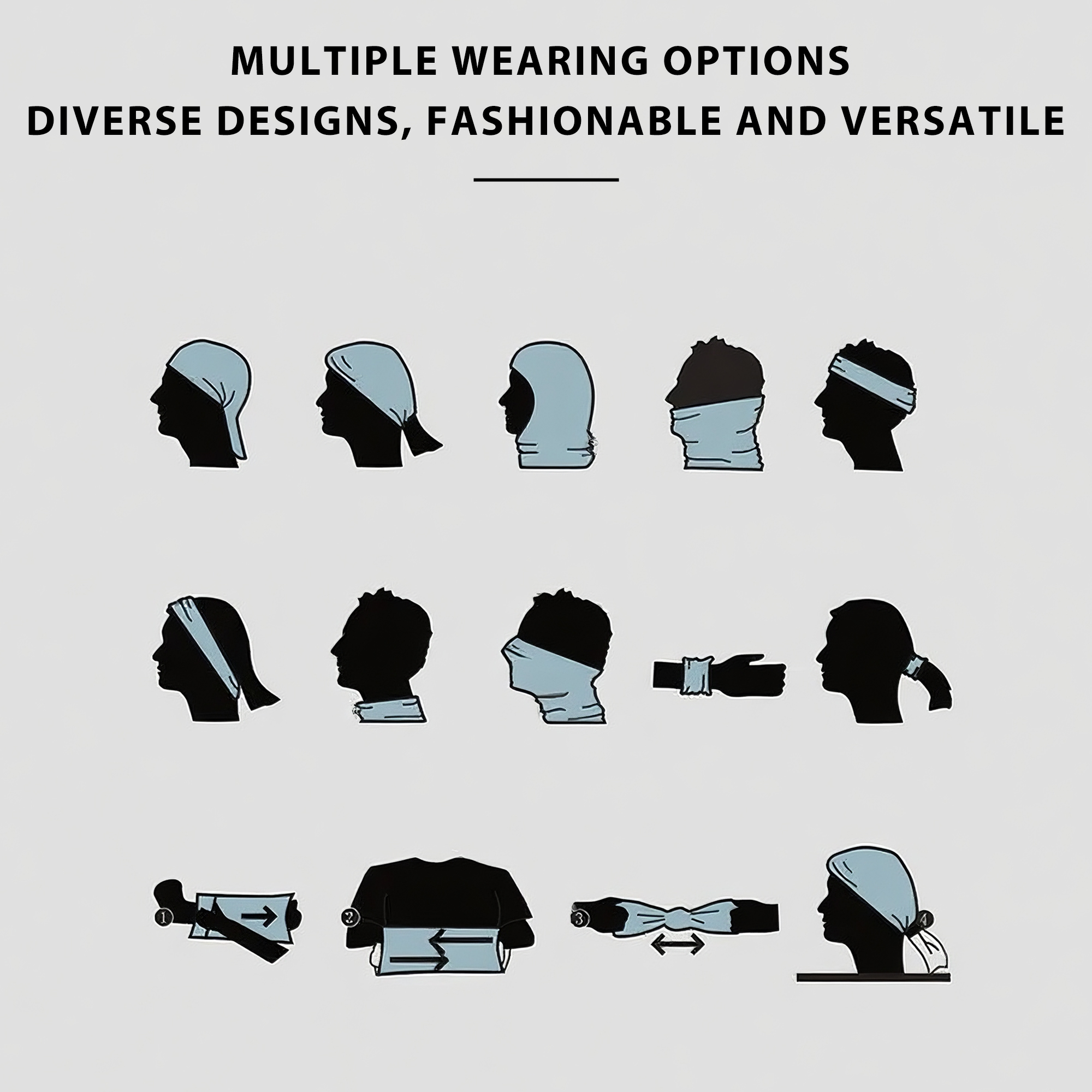 RidingRush Cooling Neck Gaiter Cooling 4 Pack, Breathable Face Cover for Cycling & Outdoor Sports, Sun/Dust/Wind Protection, Black/Dark Blue/Python Pattern/Light Gray for Men & Women - Image 3