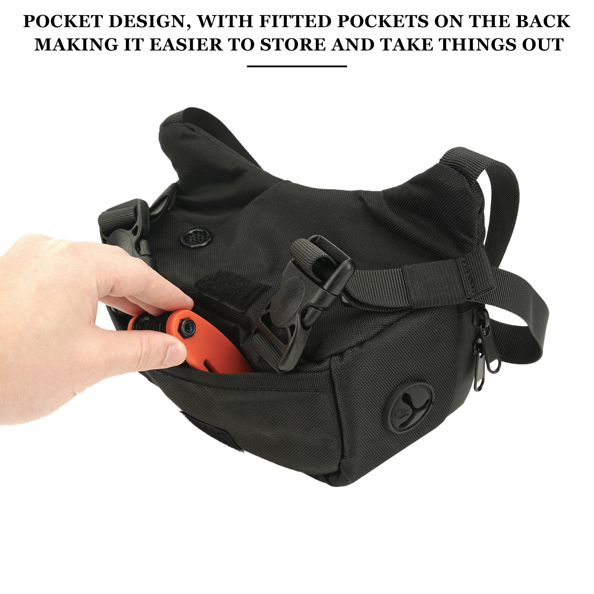 RidingRush Bike Handlebar Bag – Waterproof Bicycle Handlebar Bag with Sensitive TPU Touchscreen Phone Holder, Front Frame Pouch for Road & Mountain Bikes, Large Capacity Cycling Storage Bag - Image 3