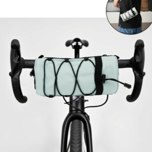 RidingRush Bicycle Handlebar Bag for Adults – Waterproof Bike Front Bag with Side Pockets & Elastic Band, Cycling Handlebar Bag for Road, MTB & Commuter Bikes (Green)