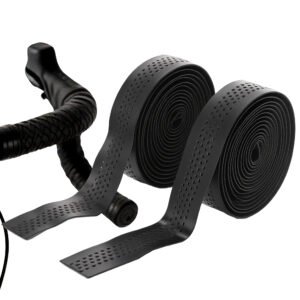 RidingRush Road Bike Grip Tape – Anti-Slip Breathable Bar Tape for Road Bike, Shock Absorbing Bicycle Handlebar Wrap, Black Grip Tape for Cycling Comfort