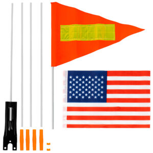 RidingRush Bike Safety Flag with Pole – High Visibility Bicycle Flag for Kids & Adults, Bike Trailer, Trike, Scooter, Wheelchair, Go Kart Safety Flag for Cycling Protection