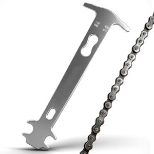 RidingRush Bike Chain Checker Tool, Stainless Steel Chain Wear Indicator Gauge for Most 7–12 Speed Bicycle Chains, Silver, 1-Pack