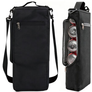 RidingRush Golf Bag Cooler Sleeve – Insulated Beer Cooler Bag for Golf, Fits 6 Cans, Portable Shoulder & Tote Cooler for Golf Bag, Black
