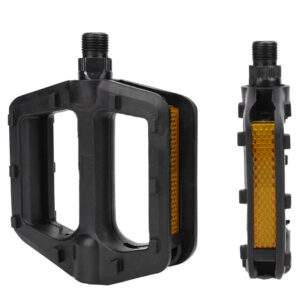 RidingRush Bike Pedals – 9/16" Platform Pedals with Reflectors for Mountain, Road, BMX, and Ebike – Anti-Slip Bicycle Pedals for Adults