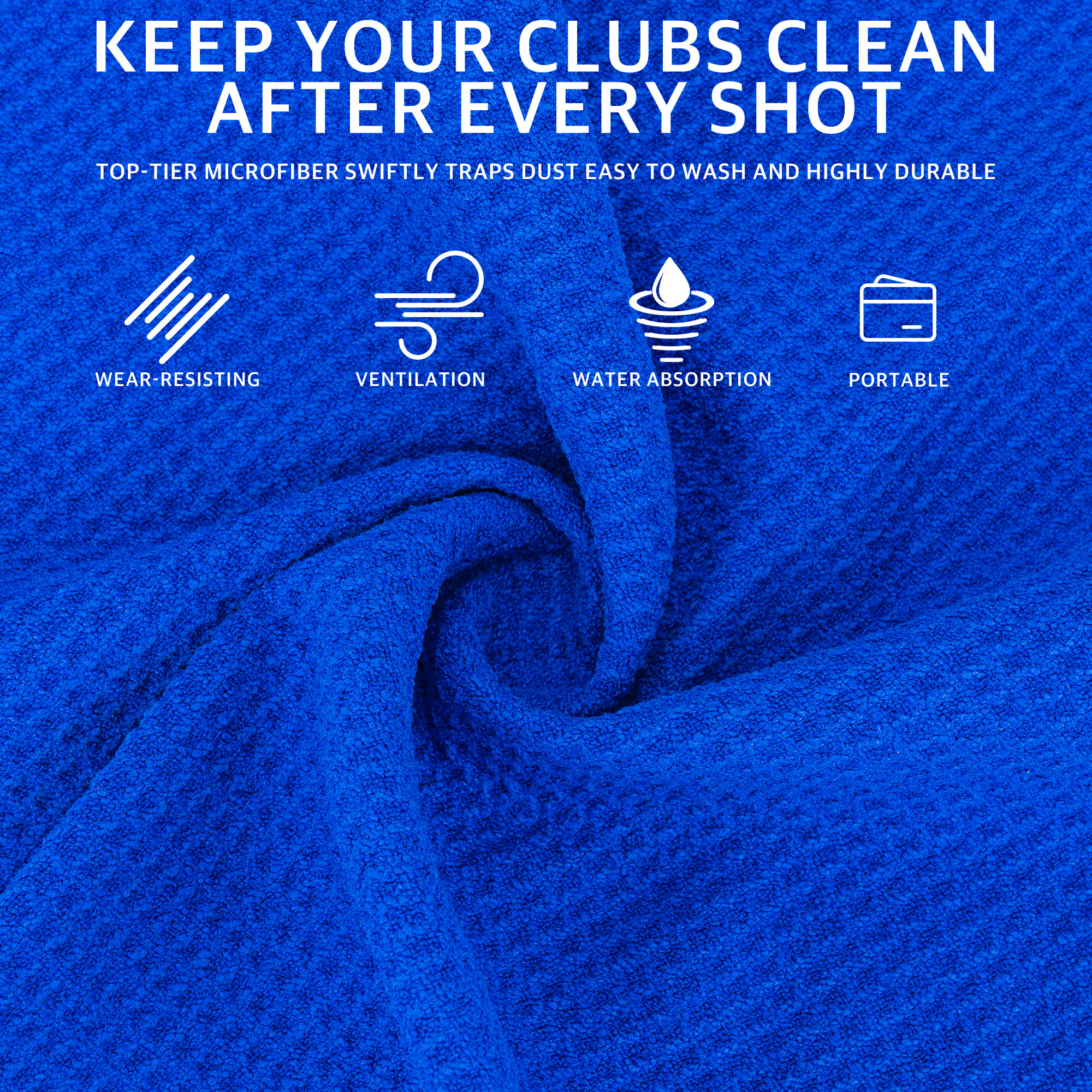 RidingRush Golf Towels for Golf Bags for Men – Microfiber Golf Towel with Carabiner Clip for Clubs, Balls & Hands, Super Absorbent & Quick Dry Golf Accessories - Image 4